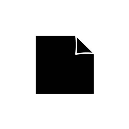 sticky, paper sticker with a curved angle. linear icon. Line with editable strokeのイラスト素材