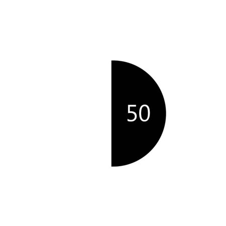 Fifty percentage circle icon, 50 percentのイラスト素材