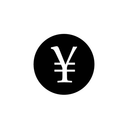 Japanese yen currency symbol. Black silhouette Japan yen signのイラスト素材