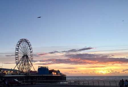 Seaside pier sunsetのeditorial素材