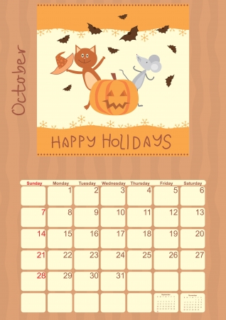 calendar for October 2012のイラスト素材