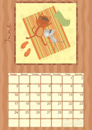 calendar for June 2012のイラスト素材