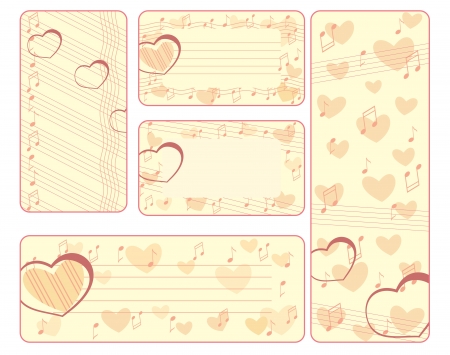 collection of valentine tags with notesのイラスト素材