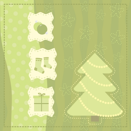 Christmas greeting  card with symbols of a Christmasのイラスト素材