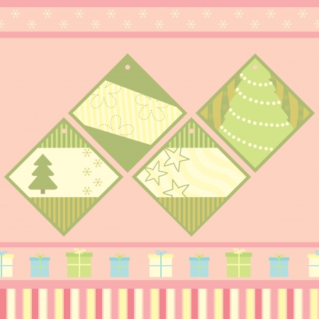collection of christmas tagsのイラスト素材
