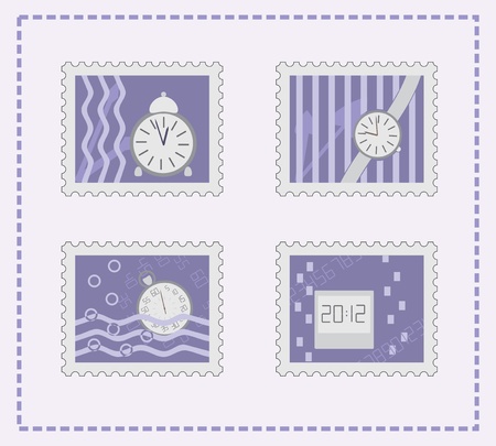 collection of postage stampsのイラスト素材