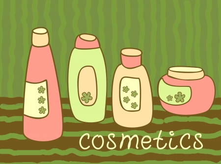 cosmetics bottle setのイラスト素材