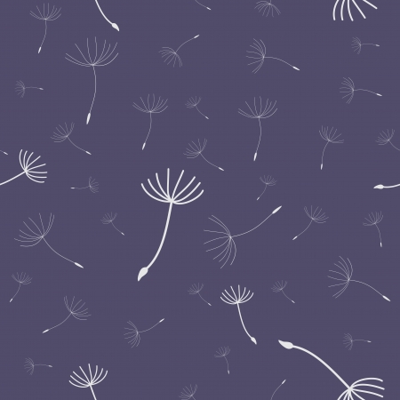 dandelion seeds flying in night skyのイラスト素材
