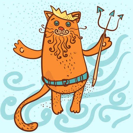 Neptune cat vector illustrationのイラスト素材