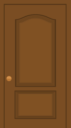 Cartoon illustration of a wooden doorのイラスト素材