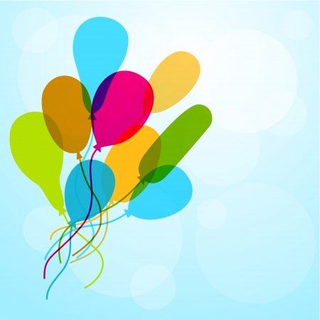 Balloons flying up to skyのイラスト素材
