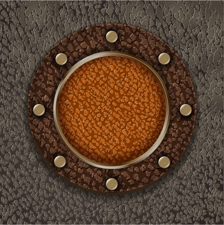 Leather label with metallic elements - vintage steampunk designのイラスト素材