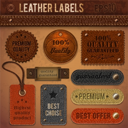 Leather labels collection  のイラスト素材