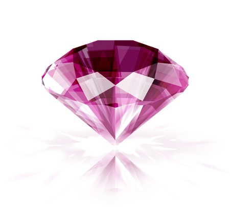 Pink ruby on white background  のイラスト素材