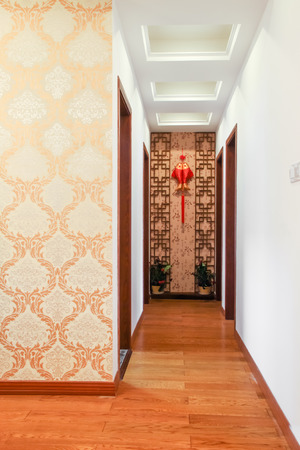 Interior of modern Chinese houseのeditorial素材