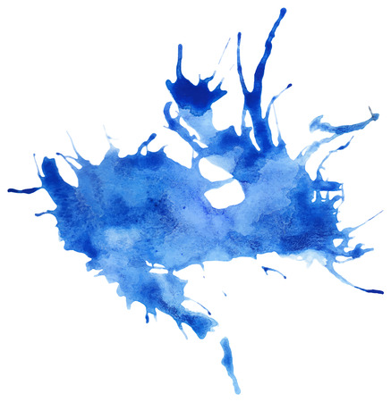 Beautiful traced vector watercolor splatter. Stain of blue paint.のイラスト素材