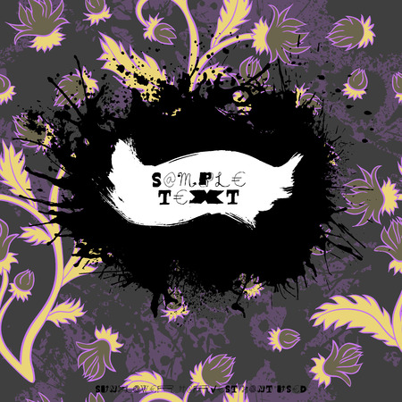 Grunge splodge card. Abstract backdrop design with blots and place for your textのイラスト素材