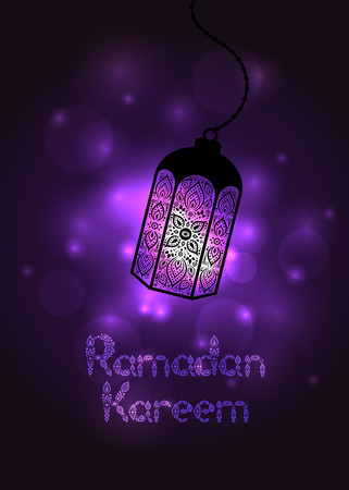 Ornate muslim lamp for the ramadan greeting cardの写真素材