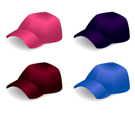 Set of baseball cupsのイラスト素材