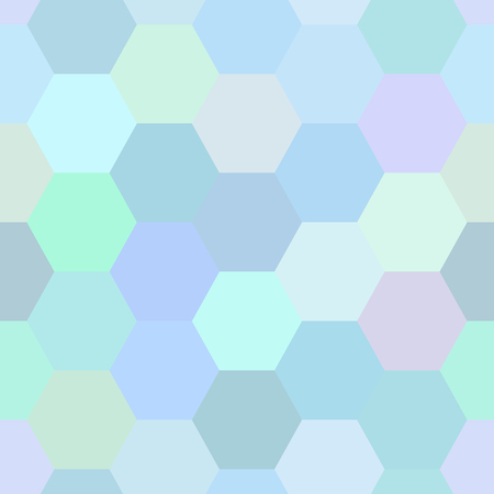 Seamless pattern with colorful blue pastel hexahedronsの写真素材