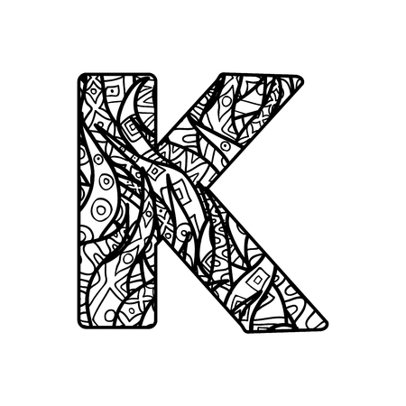 Vector alphabet with ornate ornament.のイラスト素材