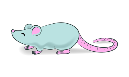 Vector illustration with cute Rat.のイラスト素材