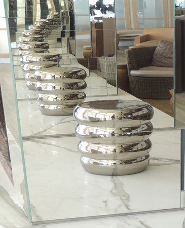 Endless mirrors go on forever add great conceptual designの写真素材