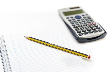 A view of a pencil on white backgroundの写真素材
