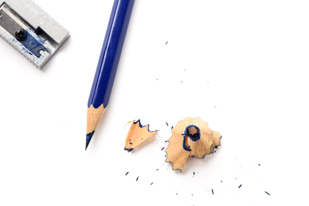 A view of a pencil on white backgroundの写真素材