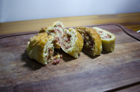 Delicious traditional Italian bread stuffedの写真素材