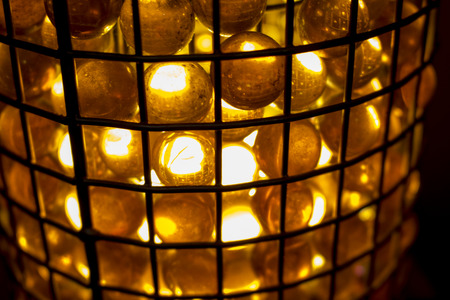 Glass ball lamp with light effectの写真素材