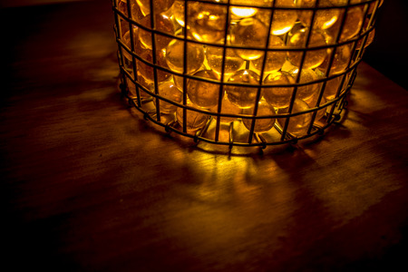 Glass ball lamp with light effectの写真素材