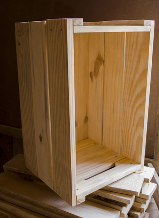 Manufacture of wooden cratesの写真素材