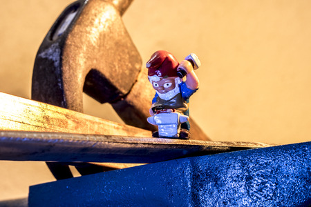 miniature blacksmith in his forgeの写真素材