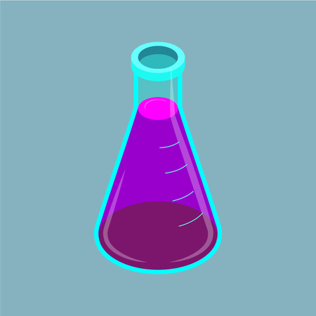 Erlenmeyer flask vector isometric icon on gray backgroundのイラスト素材
