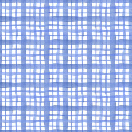 Seamless abstract cells pattern. Watercolor background with transparent blue cell and stripe for...