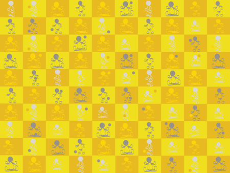 yellow background with figures のイラスト素材