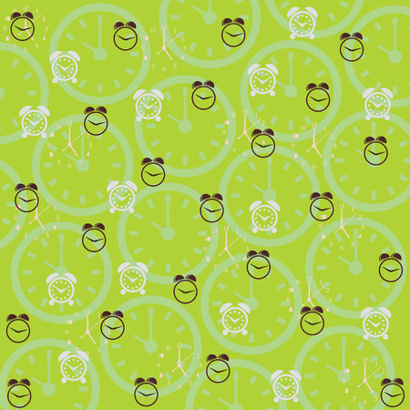green background with a clock  arrows and numbers のイラスト素材