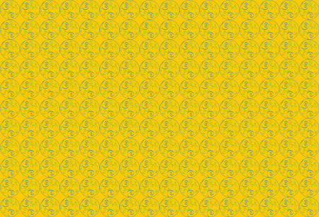 yellow background with round ornaments  round ornament with curlsのイラスト素材