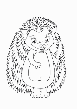 Coloring book for kids. Hedgehog.のイラスト素材