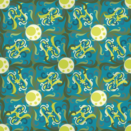 Seamless pattern. blue background.shades of blue.のイラスト素材