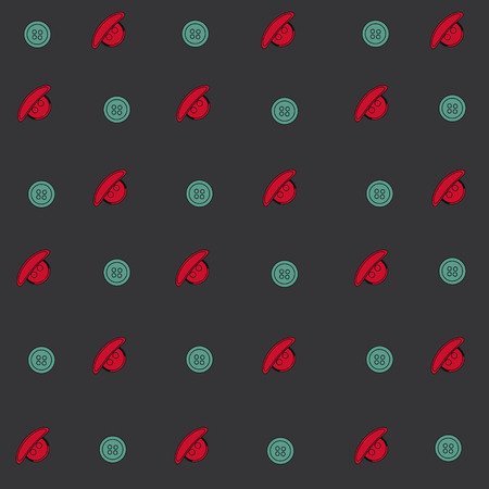 Gray seamless pattern with red and blue buttons.のイラスト素材