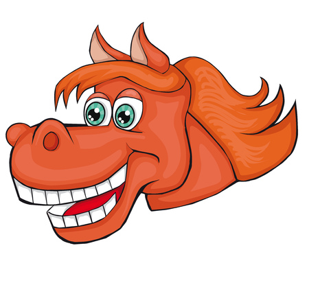 Horse's head. Cartoon style. Isolated image on white background. Clip art for children.のイラスト素材