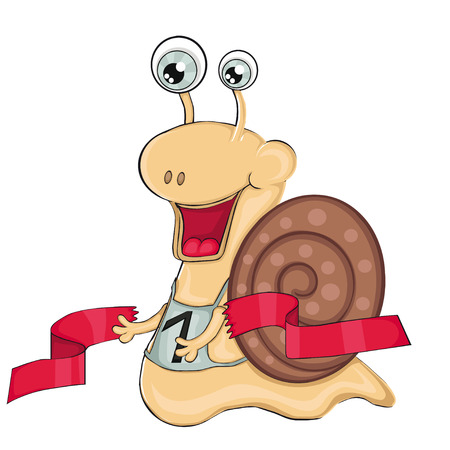Snail runner. Cartoon style. Clip art for children.のイラスト素材