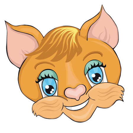 Cat's head. Cartoon style. Clip art for children.のイラスト素材
