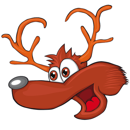 The head of the deer. Cartoon style. Clip art for children.のイラスト素材