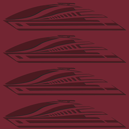 Burgundy seamless background with yachts.のイラスト素材