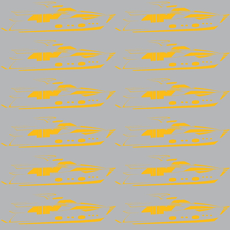 Gray seamless background with yellow yachts.のイラスト素材