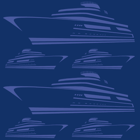 Blue seamless background with yachts.のイラスト素材