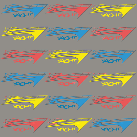 Gray illustration with yachts.のイラスト素材